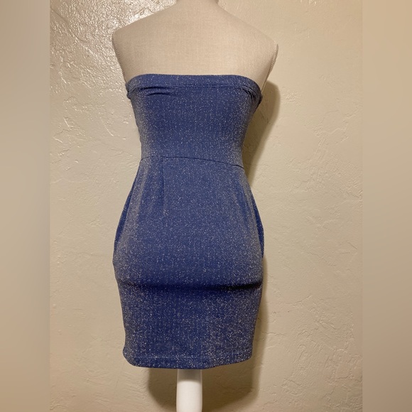 Mystic Party Dress Size Small Steel Blue and Gold - Picture 5 of 8